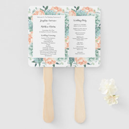 Leque Programa de Casamento de Suculentos de Peony Flowe