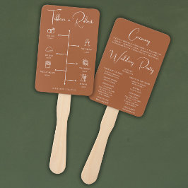 Leque Programa de Casamento de Terratas de Cor Editável