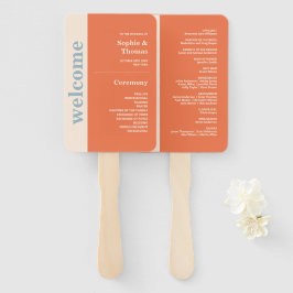 Leque Programa de Casamento de Tipografia Moderna