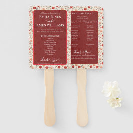 Leque Programa de Casamento de Tulipa da Natureza Vintag