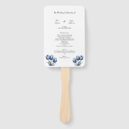 Leque Programa de Casamento de Tulipas Azul Delft