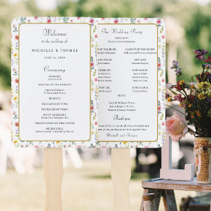 Leque Programa de Casamento de Verão em Primavera de Flo
