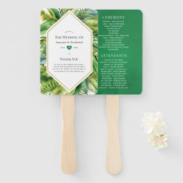 Leque Programa de Casamento de Verão Tropical à Beira-Ma