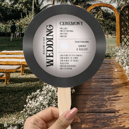 Leque Programa de Casamento de Vintage Vinyl Record