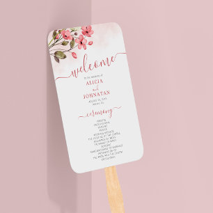 Leque Programa de casamento do jardim floral com pincel