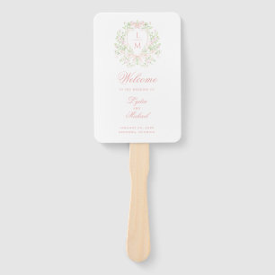Leque Programa de Casamento do Monograma da Sweet Crest