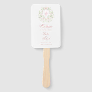 Leque Programa de Casamento do Monograma da Sweet Crest
