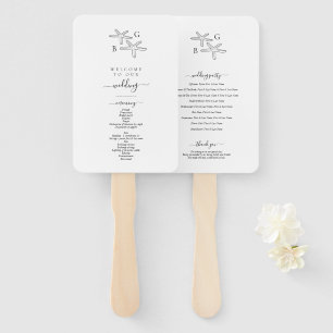 Leque Programa de Casamento do Monograma de Praia de Sta