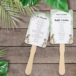 Leque Programa de Casamento do tema Dinossauro