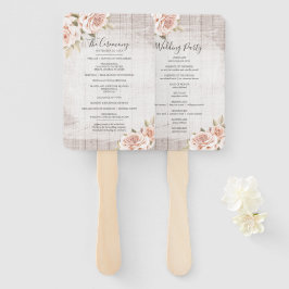 Leque Programa de Casamento e Lista de Festa Rustic Wood