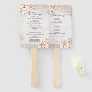 Leque Programa de Casamento e Lista de Festa Rustic Wood