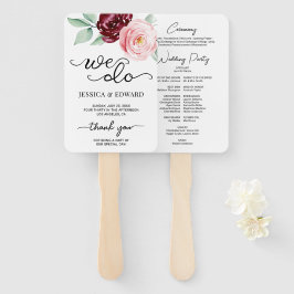 Leque Programa de Casamento Elegante Agradecimento Flora
