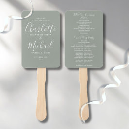 Leque Programa de Casamento Elegante com Letra Moderna