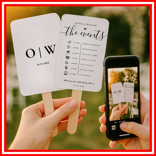 Leque Programa de Casamento Elegante de Eventos (Criador carregado)