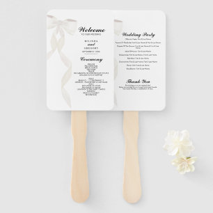 Leque Programa de Casamento Elegante de Fita de Arco Bra
