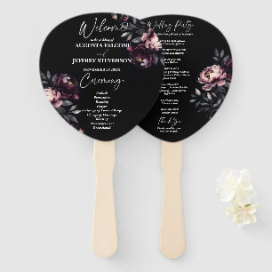 Leque Programa de casamento elegante de noir, de moagem
