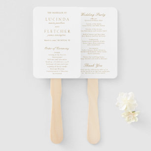 Leque Programa de Casamento Elegante Dinheiro Antigo Dou