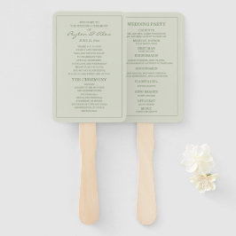 Leque Programa de Casamento Elegante em Verde Menta Suav