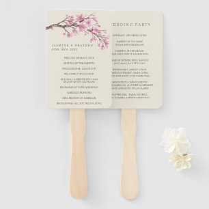 Leque Programa de Casamento Elegante Flor de Cerejeira R