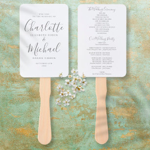Leque Programa de Casamento Elegante Moderno com Letra d