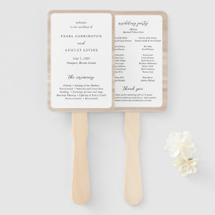 Leque Programa de Casamento Elegante Neutro Arenoso Coas