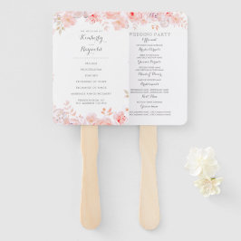 Leque Programa de Casamento Elegante para Flores de Água