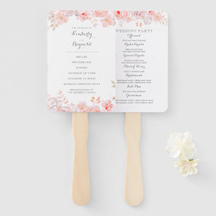 Leque Programa de Casamento Elegante para Flores de Água