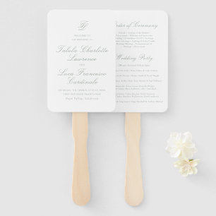 Leque Programa de Casamento Elegante Verde Talula Sage