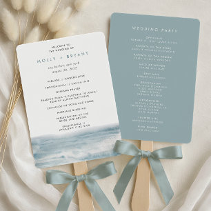 Leque Programa de Casamento em Aquarela de Maré Baixa Co
