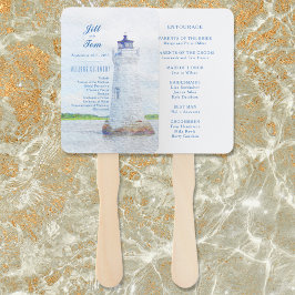 Leque Programa de Casamento em Aquarela do Farol Cockspu