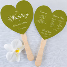 Programa de Casamento em Caligrafia Verde Oliva Co
