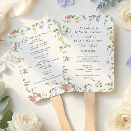 Leque Programa de Casamento em Campo de Flores Silvestre