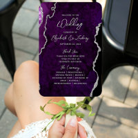 Programa de Casamento em Grafite Prateado Roxo
