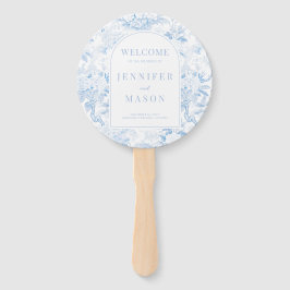 Leque Programa de Casamento em Porcelana Blue Chinoiseri
