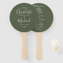 Leque Programa de Casamento em Script Moderno Elegante V