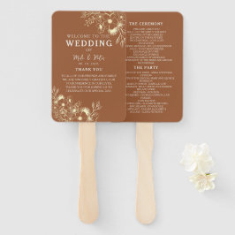 Leque Programa de Casamento em Terracota Boêmio
