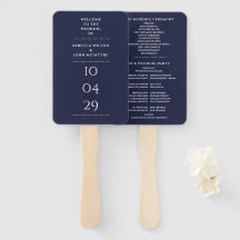 Programa de casamento especial data Navy Blue