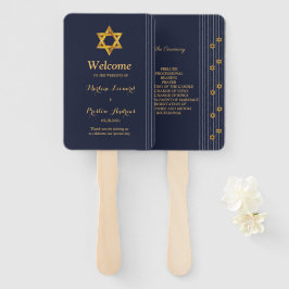 Leque Programa de Casamento Estrela de Davi Azul e Doura