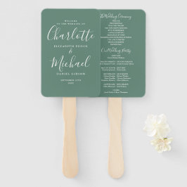 Leque Programa de Casamento Eucalyptus Green Signature S