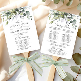 Leque Programa de Casamento Eucalyptus Simplesmente Eleg