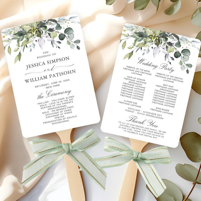 Leque Programa de Casamento Eucalyptus Simplesmente Eleg (Criador carregado)