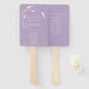 Leque Programa de Casamento Fan Lavanda Line Art