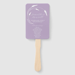 Leque Programa de Casamento Fan Lavanda Line Art