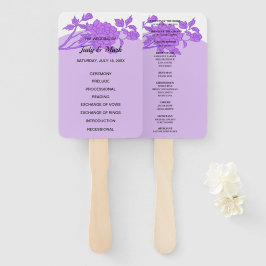 Leque Programa de Casamento Flor Roxa