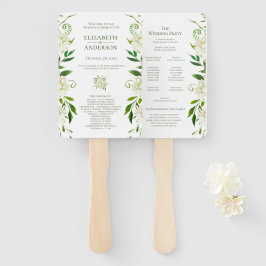 Leque Programa de Casamento Floral de Aquarelas de Hydra