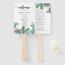 Leque Programa de Casamento Floral de Cactus Cactus Succ
