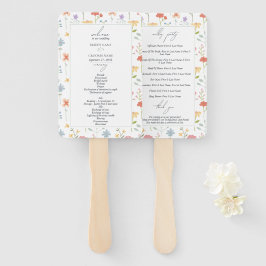 Leque Programa de Casamento Floral de Flores Silvestres 