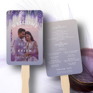 Leque Programa de Casamento Floral de Fotos Gradient Pur
