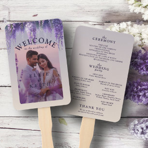 Leque Programa de Casamento Floral de Fotos Gradient Pur