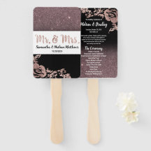 Programa de Casamento Floral de Glitter Dourado Ro